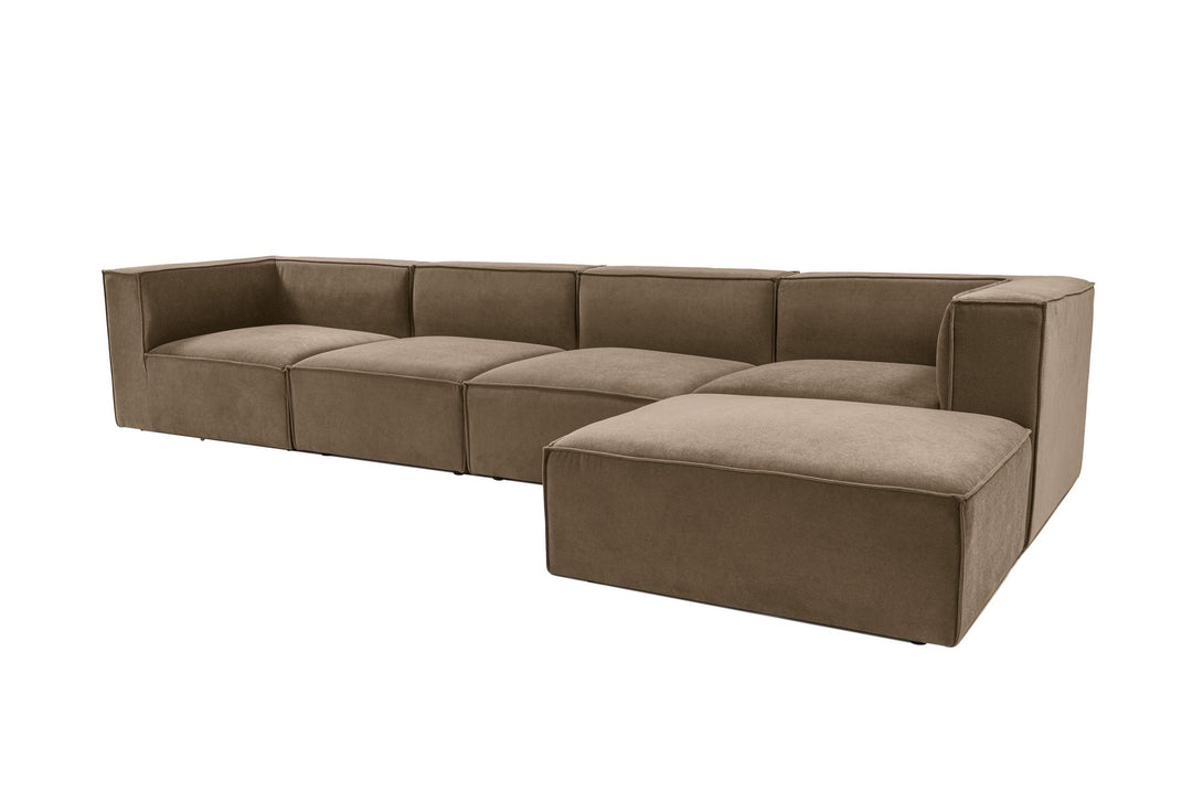 Sarokkanapé Sora (L1-O1-O1-1R-POUFFE ) - Barna-VASBÚTOR