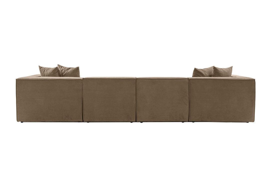 Sarokkanapé Sora (L1-O1-O1-1R-POUFFE ) - Barna-VASBÚTOR
