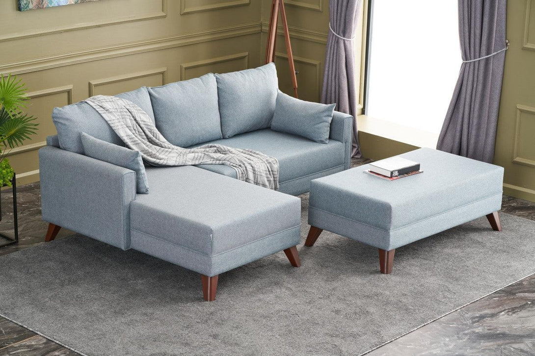 Sarokkanapéágy Bella Soft Mini Köşe Balos - Kék-VASBÚTOR