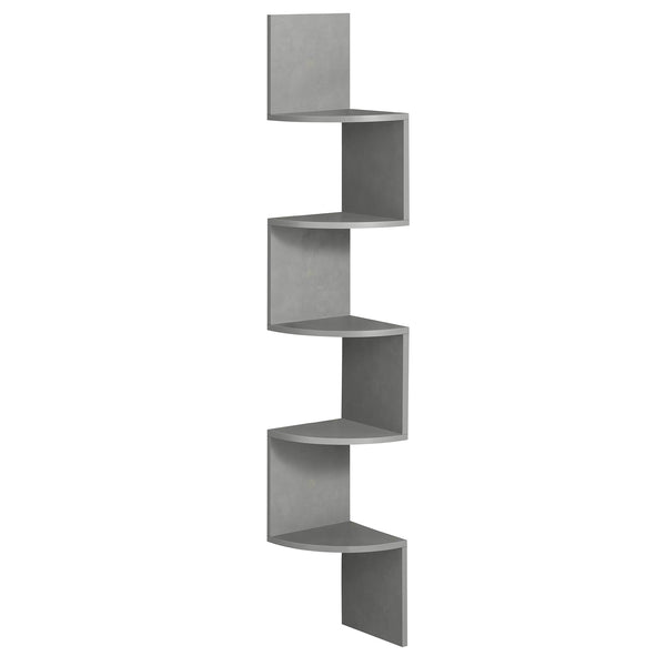 Sarokpolc, Fali polc 5 szinttel 20 x 20 x 126 cm, szürke-VASBÚTOR