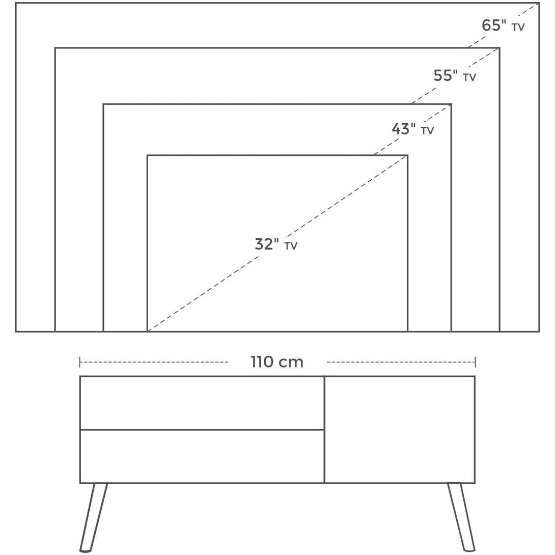 Skandináv TV állvány 110 x 40 x 49,5 cm fehér-VASBÚTOR