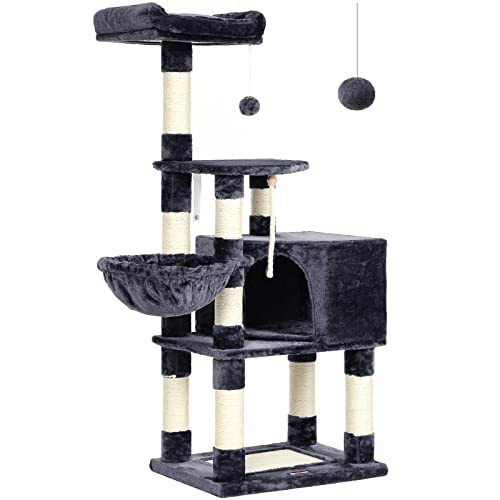 Stabil macskabútor, macskakaparó torony 138 cm, füstszürke-VASBÚTOR