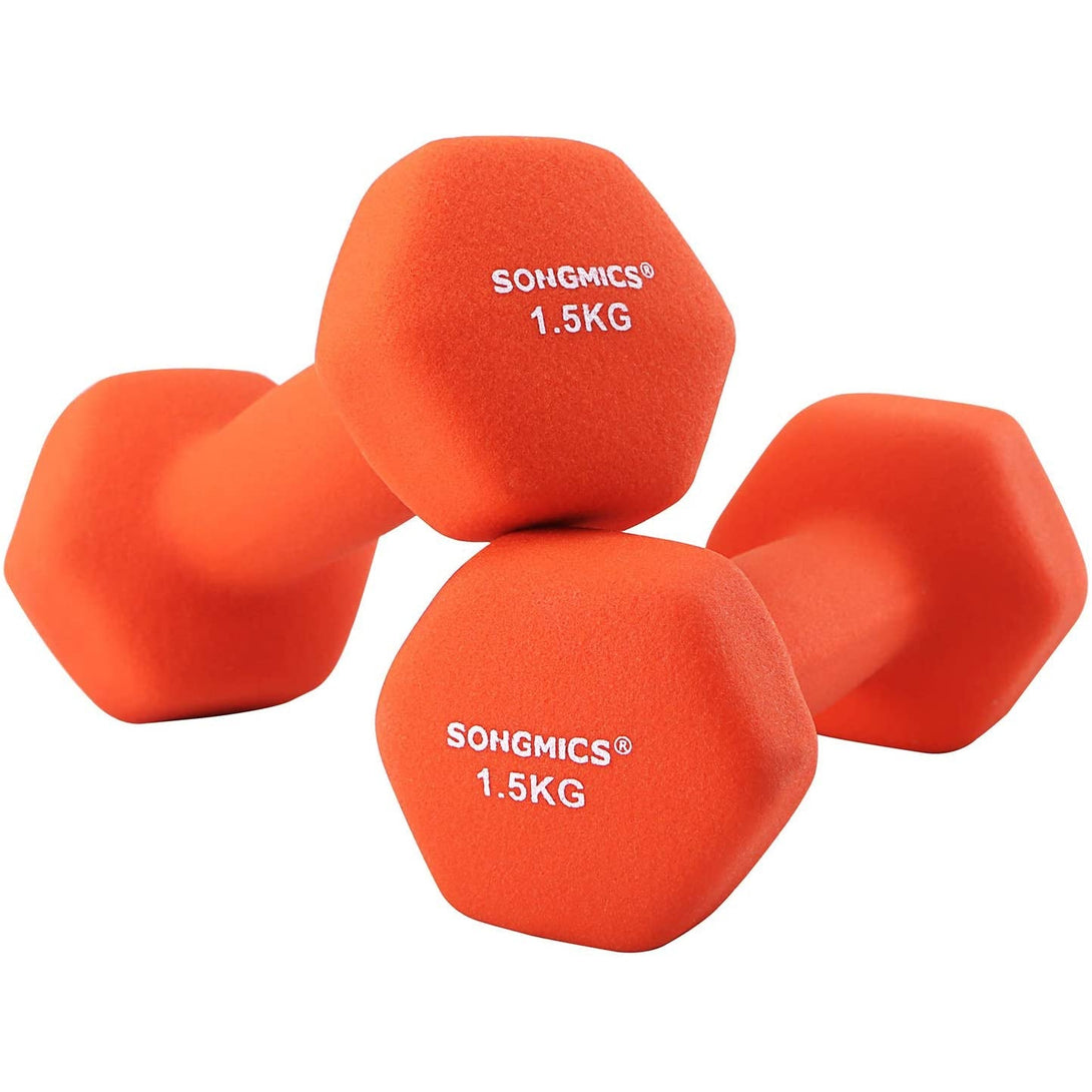 Súlyzókészlet 2 db-os csúszásmentes 2 x 1,5 kg, narancssárga-VASBÚTOR