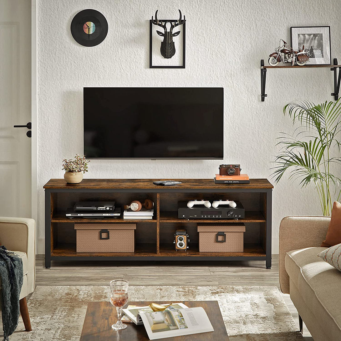 TV-állvány, TV szekrény állítható polcokkal és kábelrendezővel 147 x 60 x 40 cm-VASBÚTOR