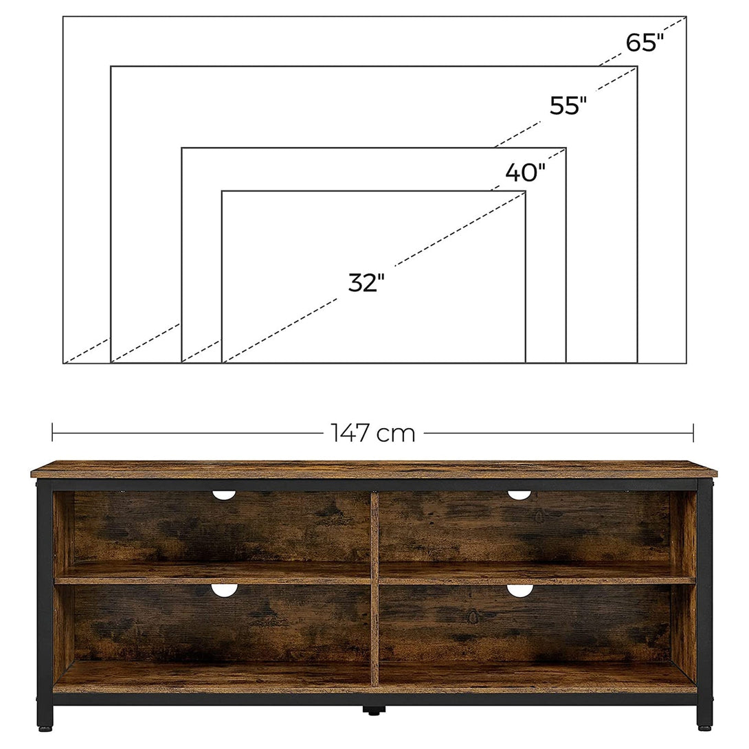 TV-állvány, TV szekrény állítható polcokkal és kábelrendezővel 147 x 60 x 40 cm-VASBÚTOR