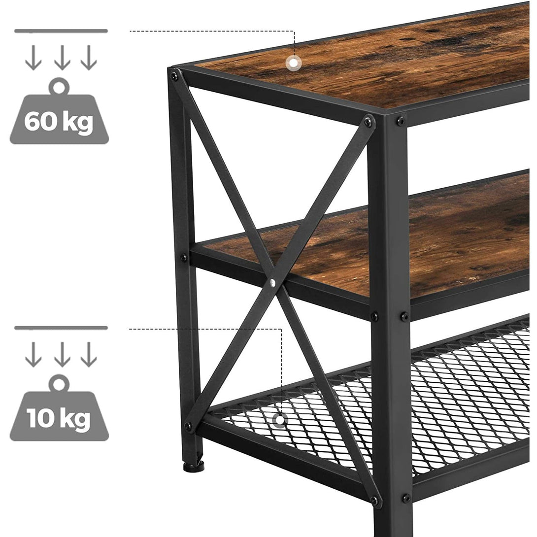 TV állvány, TV szekrény polcokkal 140 x 39 x 52 cm rusztikus barna-VASBÚTOR