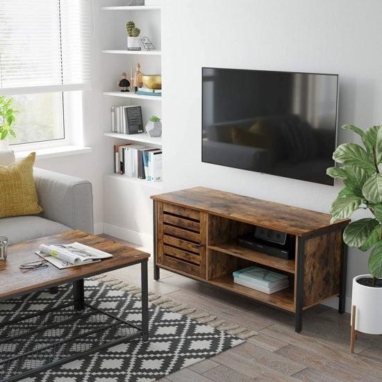 TV szekrény 110 x 40 x 50 cm, barna-fekete-VASBÚTOR