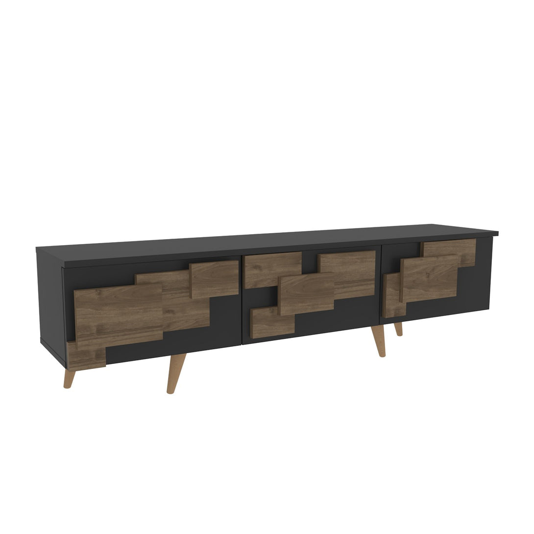 TV szekrény 3 D - Anthracite, Walnut-VASBÚTOR