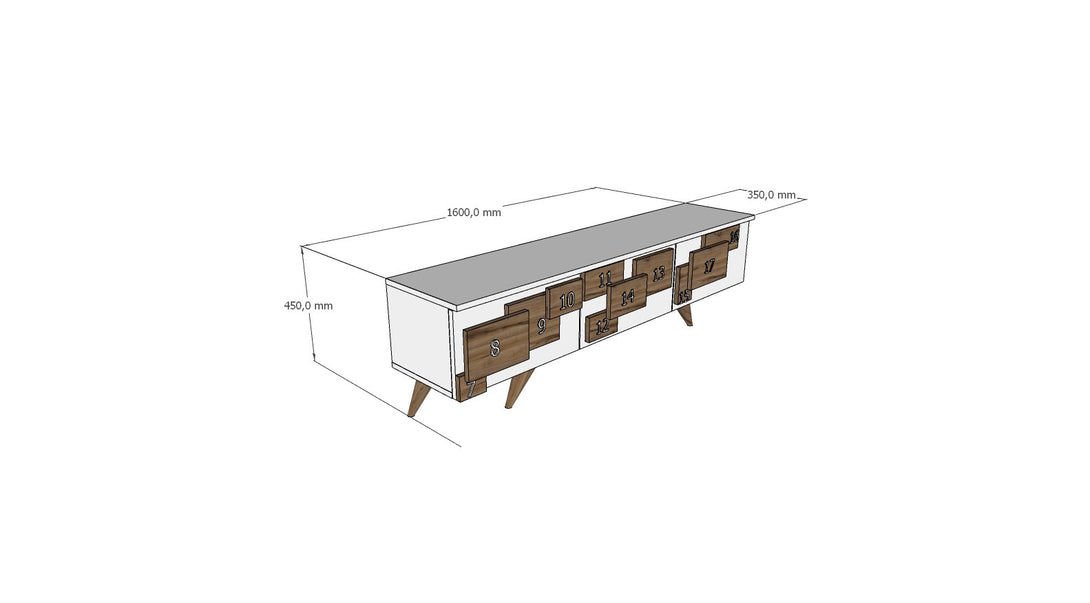 TV szekrény 3 D - Anthracite, Walnut-VASBÚTOR