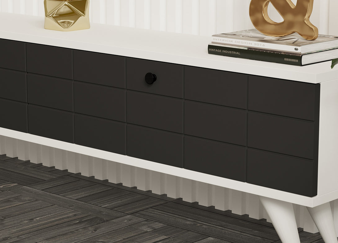 TV szekrény Alberi - Anthracite, White-VASBÚTOR