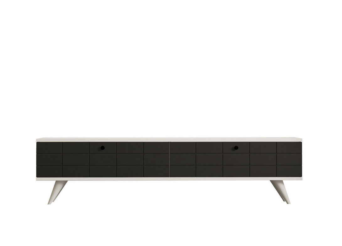 TV szekrény Alberi - Anthracite, White-VASBÚTOR