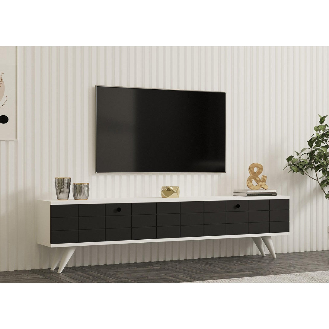 TV szekrény Alberi - Anthracite, White-VASBÚTOR