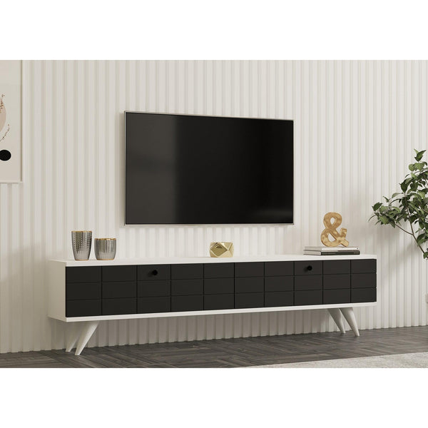 TV szekrény Alberi - Anthracite, White-VASBÚTOR