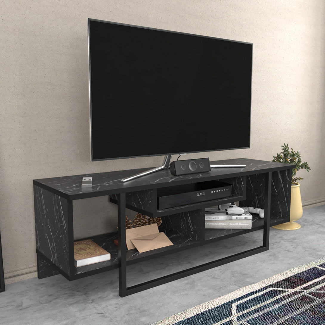 TV szekrény Asal 120 - Black-VASBÚTOR
