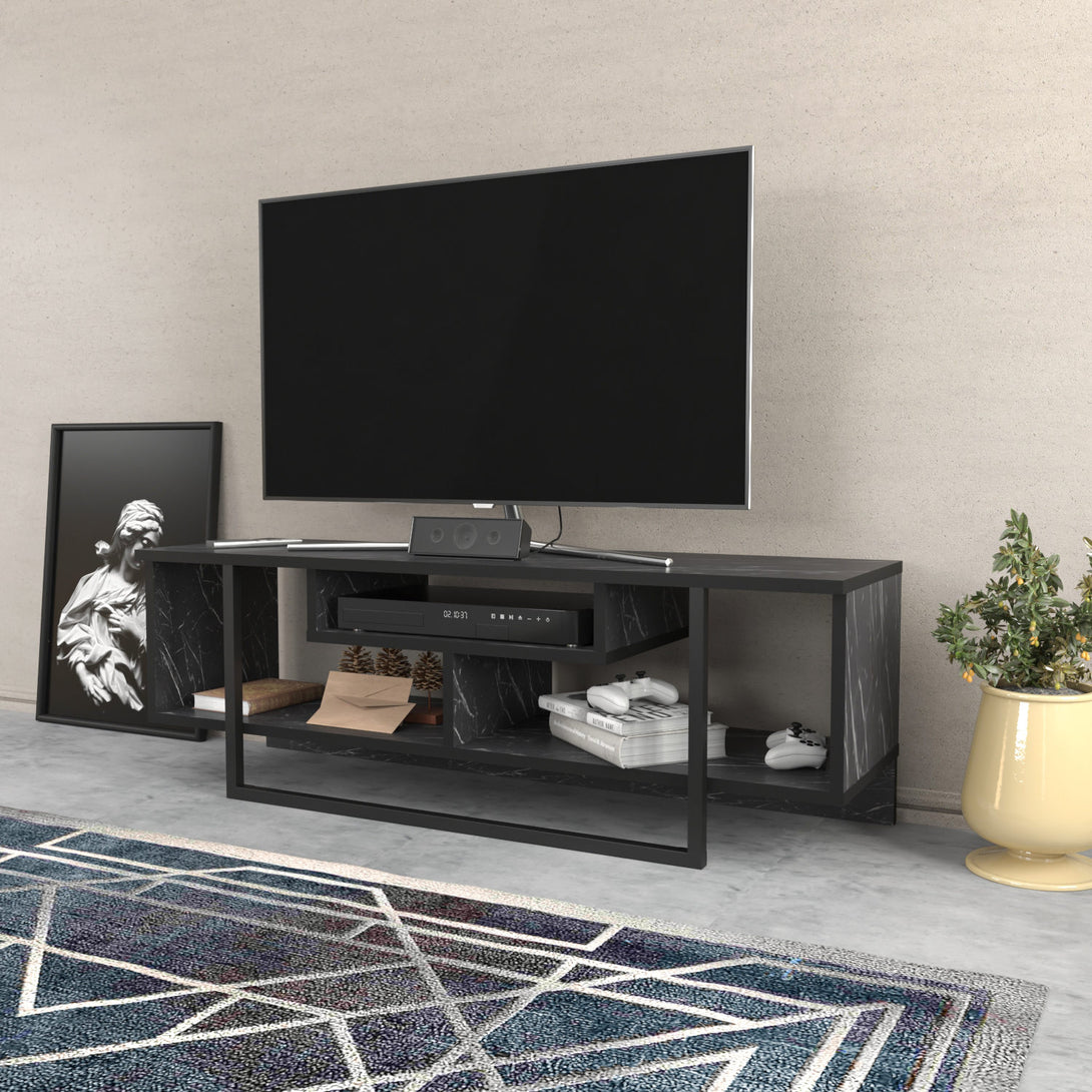 TV szekrény Asal 120 - Black-VASBÚTOR