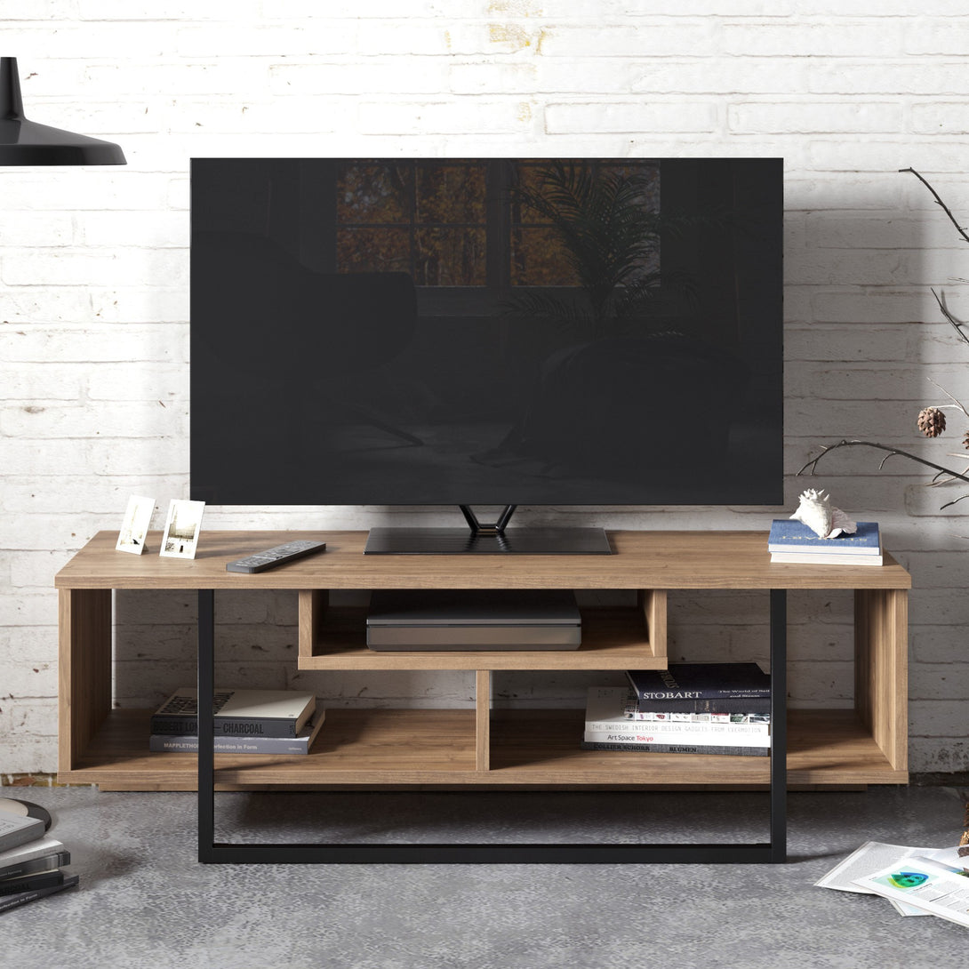 TV szekrény Asal (120) - Walnut, Black-VASBÚTOR