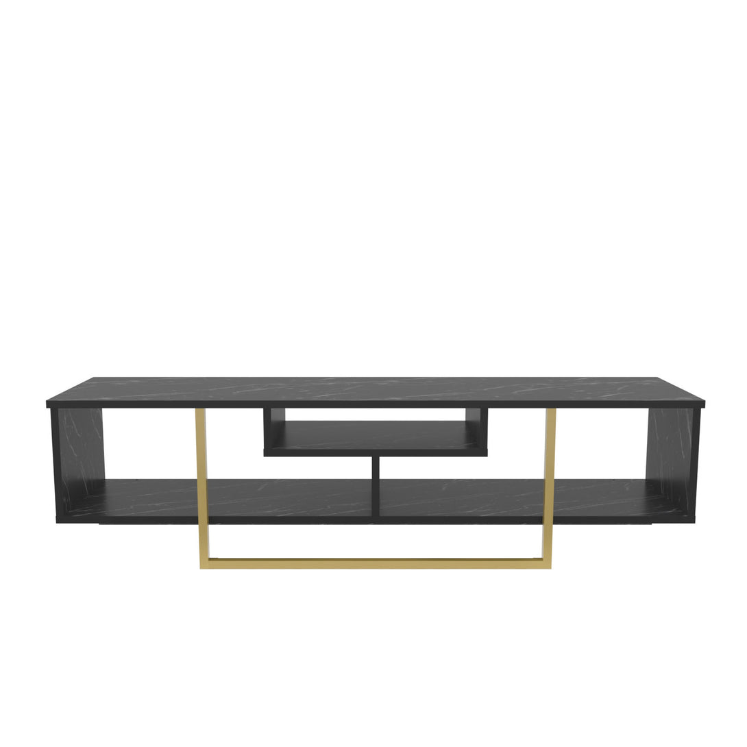 TV szekrény Asal 150 - Black, Gold-VASBÚTOR