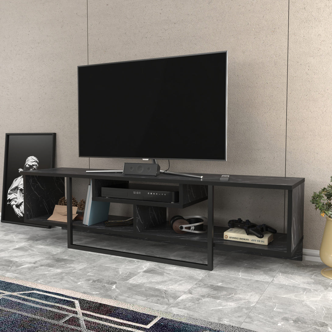 TV szekrény Asal 150 - Black-VASBÚTOR