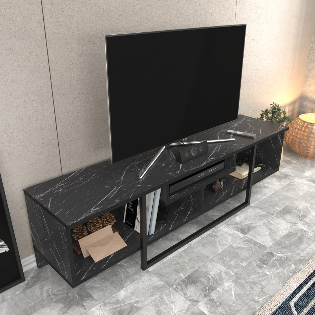 TV szekrény Asal 150 - Black-VASBÚTOR