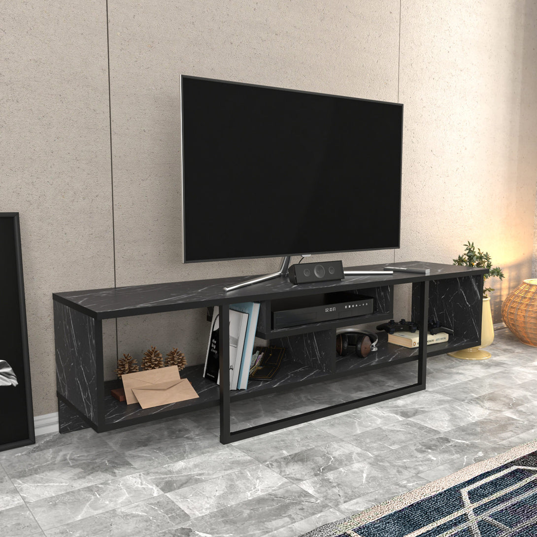 TV szekrény Asal 150 - Black-VASBÚTOR