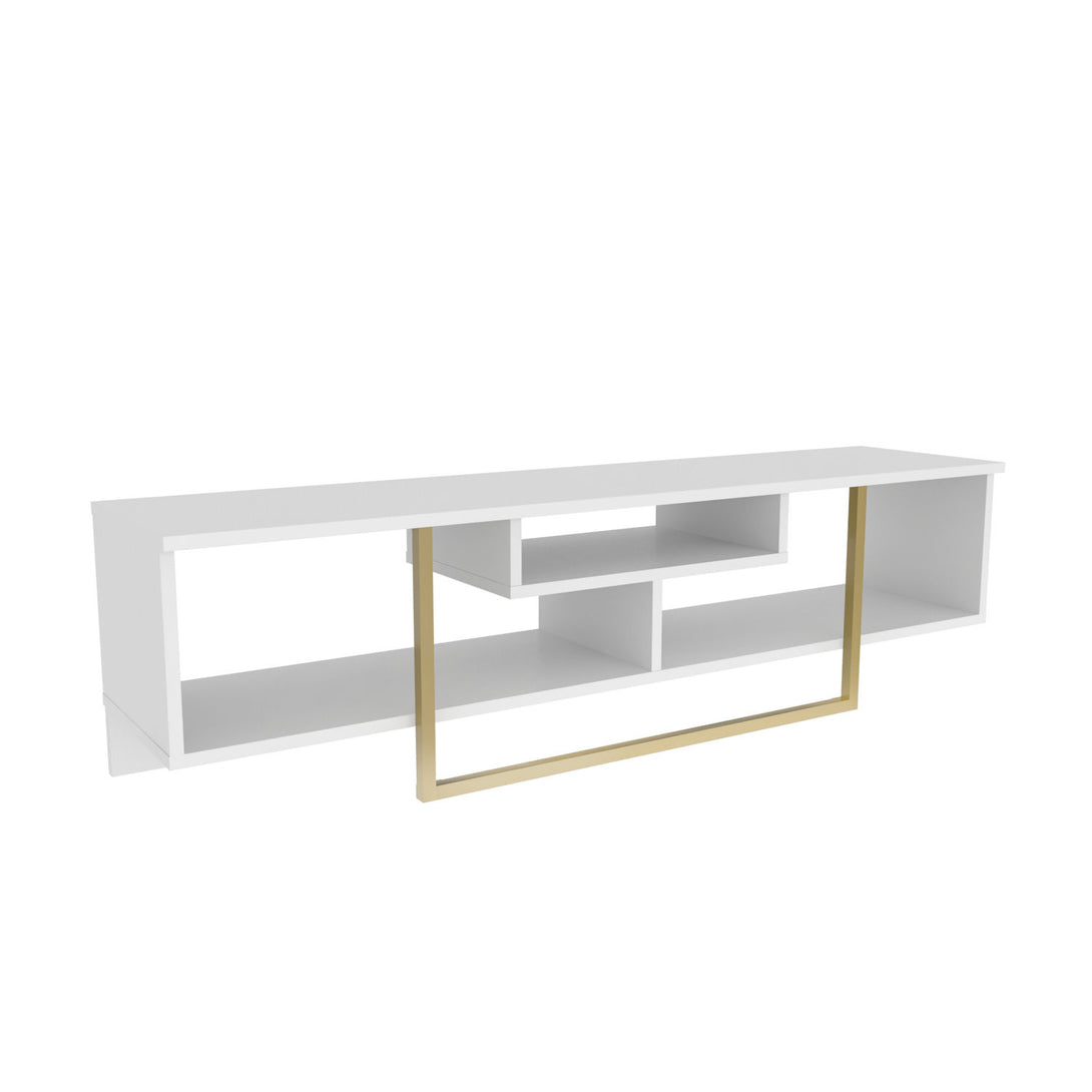 TV szekrény Asal 150 - White, Gold-VASBÚTOR