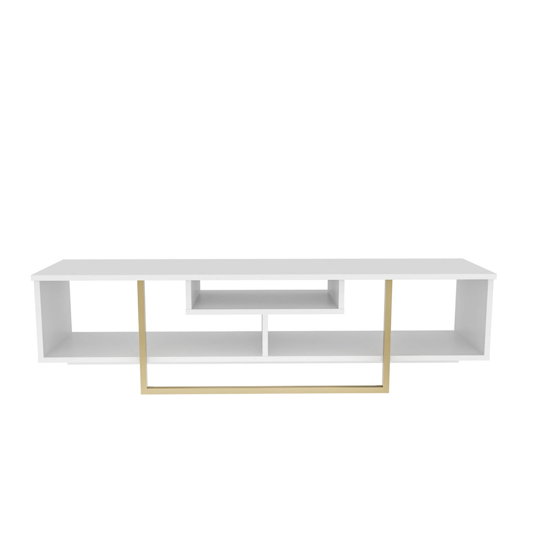 TV szekrény Asal 150 - White, Gold-VASBÚTOR
