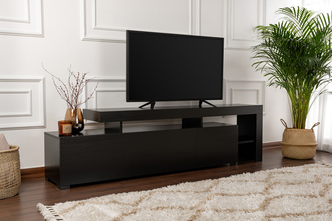 TV szekrény Beliz - Wood Black-VASBÚTOR