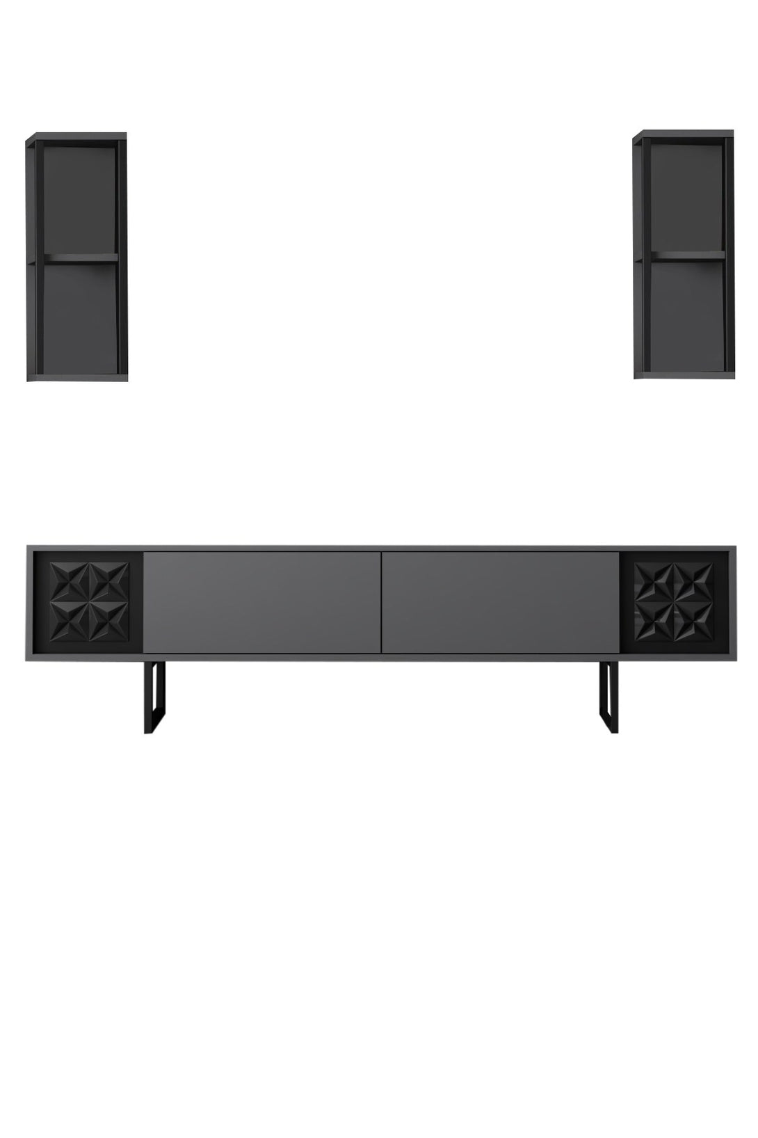 TV szekrény Black Line - Anthracite, Black-VASBÚTOR