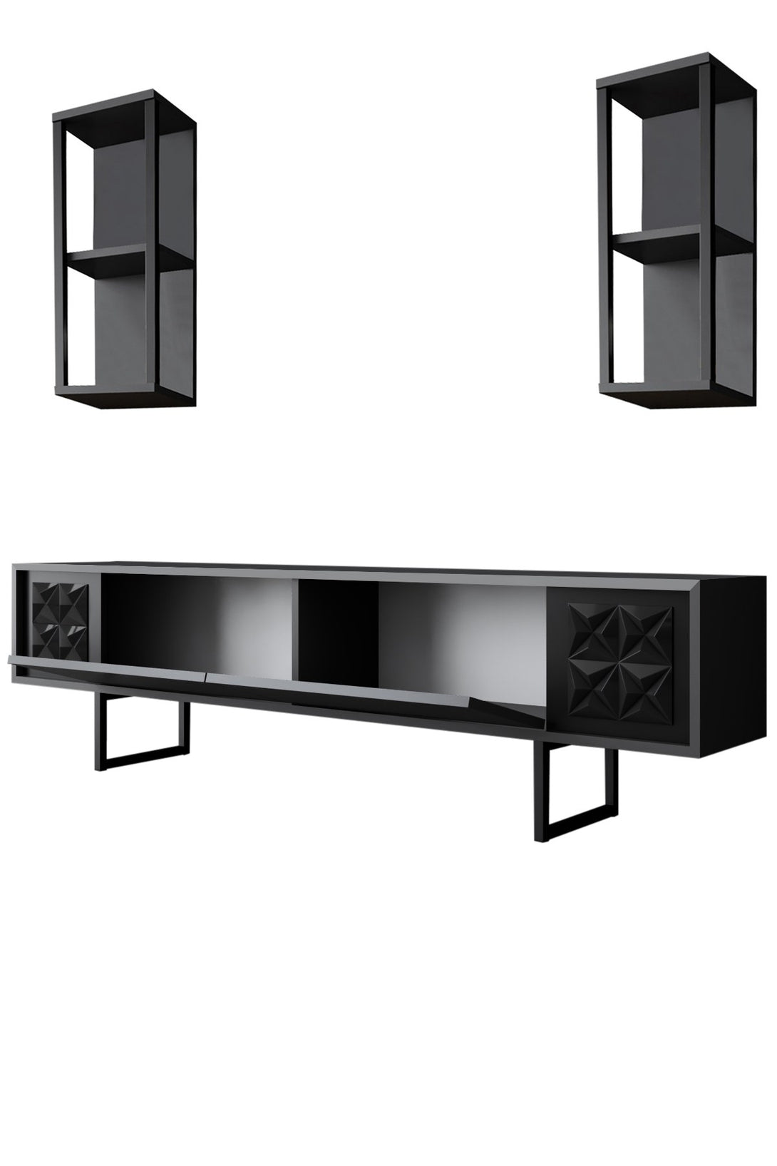 TV szekrény Black Line - Anthracite, Black-VASBÚTOR