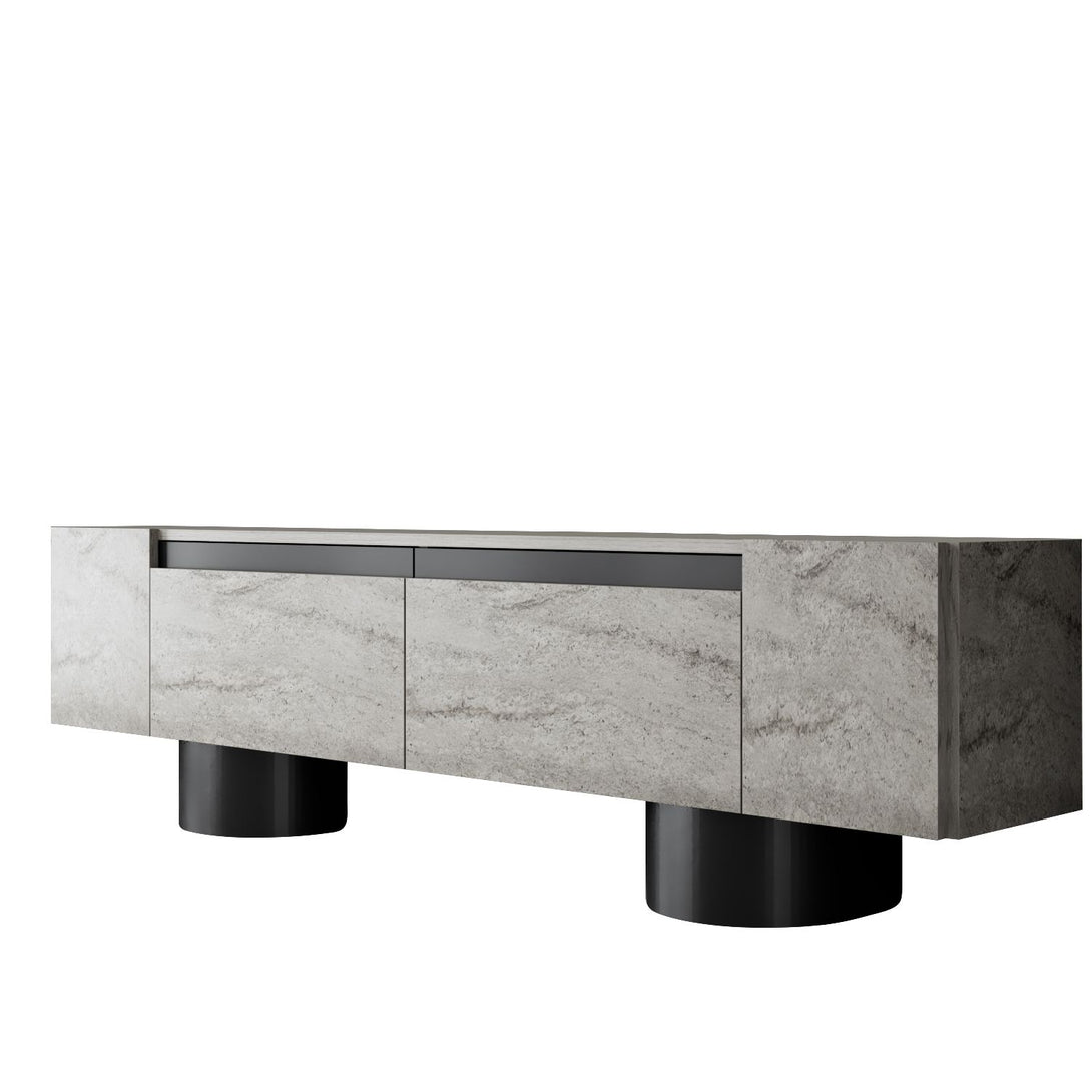 TV szekrény Bohem - Travertine, Black-VASBÚTOR