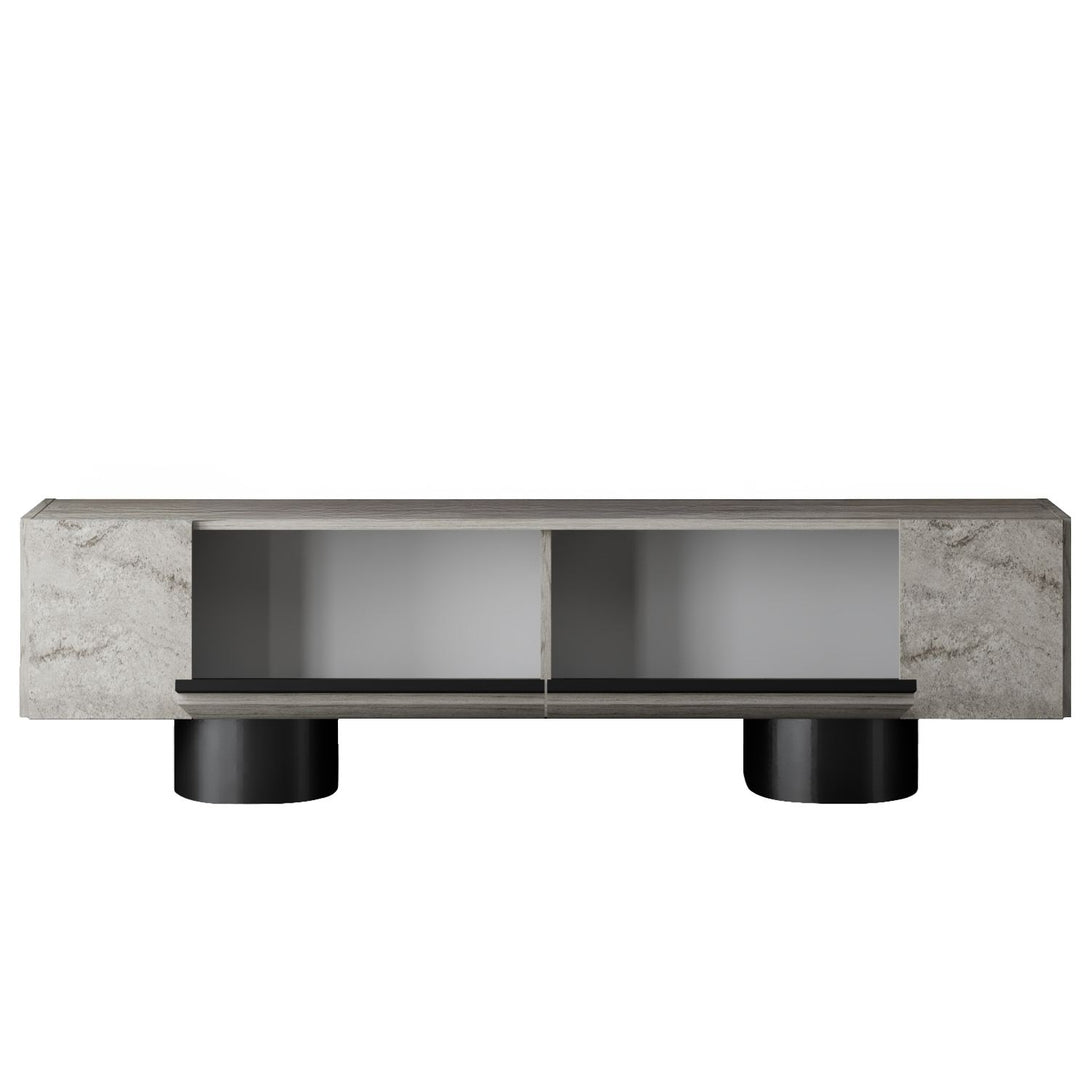 TV szekrény Bohem - Travertine, Black-VASBÚTOR