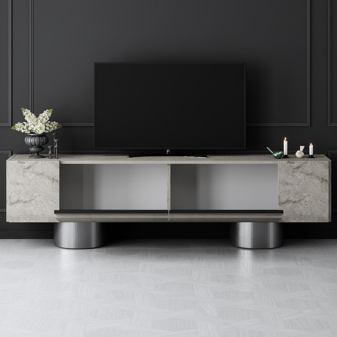 TV szekrény Bohem - Travertine, Silver-VASBÚTOR