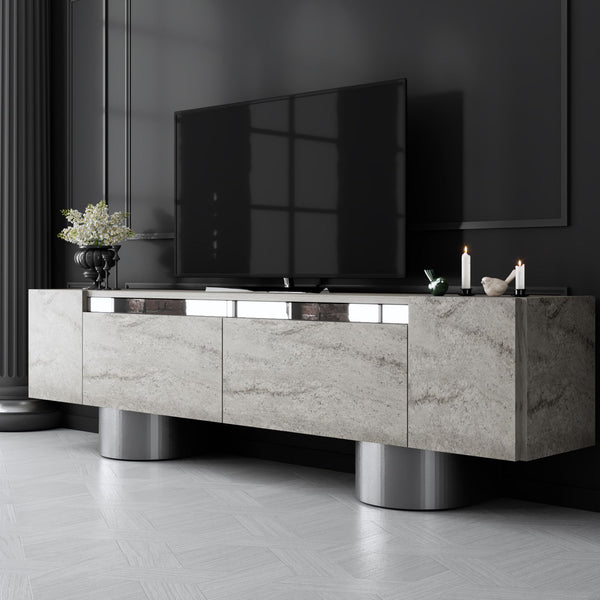 TV szekrény Bohem - Travertine, Silver-VASBÚTOR