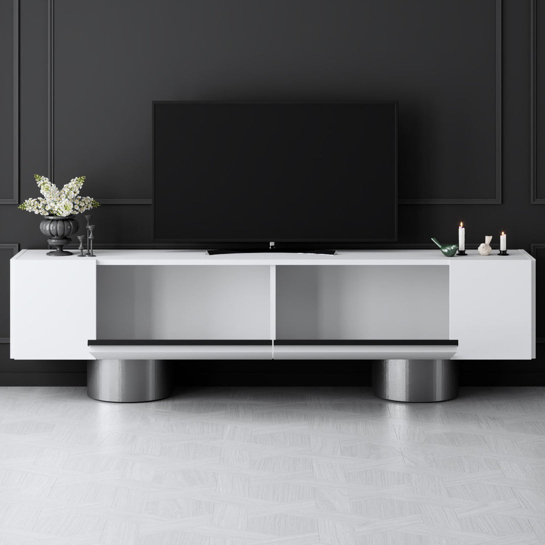 TV szekrény Bohem - White, Silver-VASBÚTOR