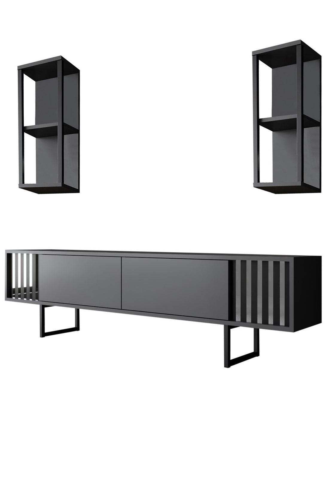 TV szekrény Chrome Line - Anthracite, Black-VASBÚTOR