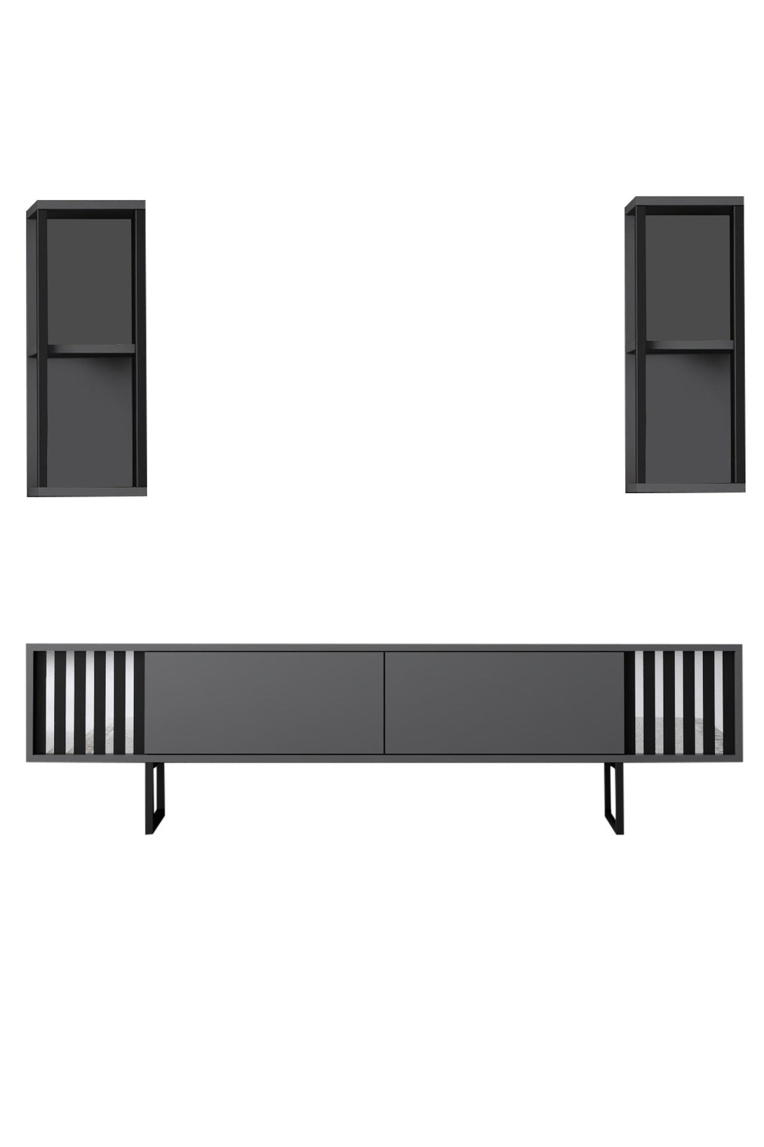 TV szekrény Chrome Line - Anthracite, Black-VASBÚTOR