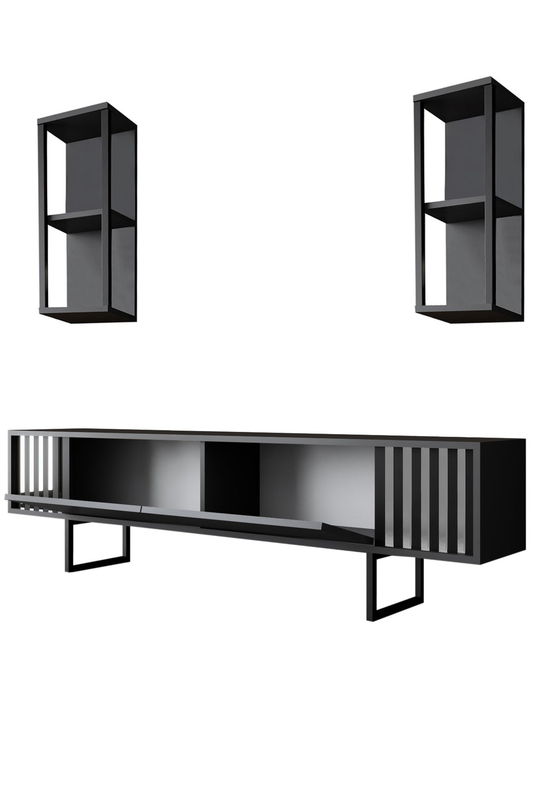 TV szekrény Chrome Line - Anthracite, Black-VASBÚTOR