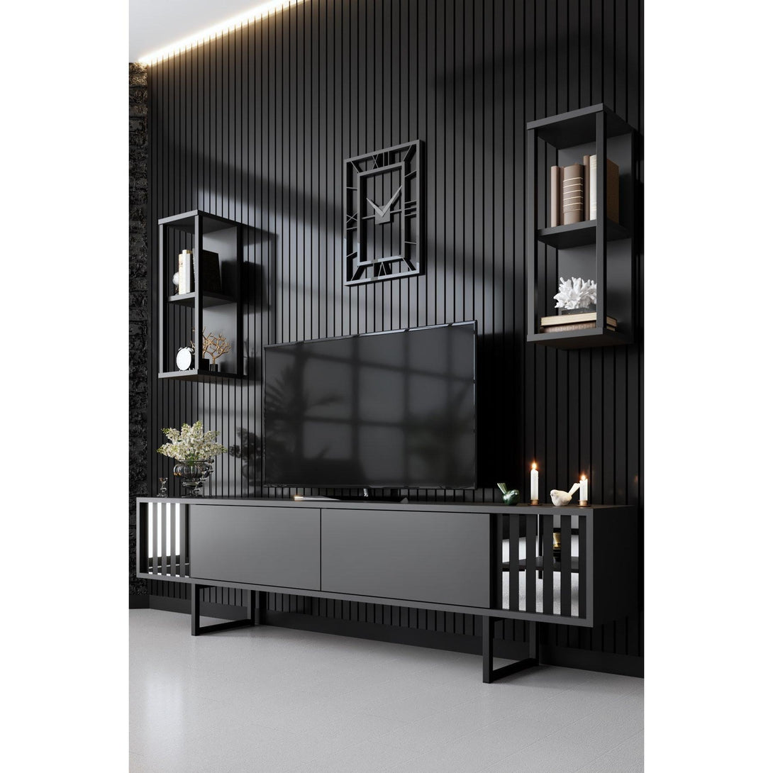 TV szekrény Chrome Line - Anthracite, Black-VASBÚTOR