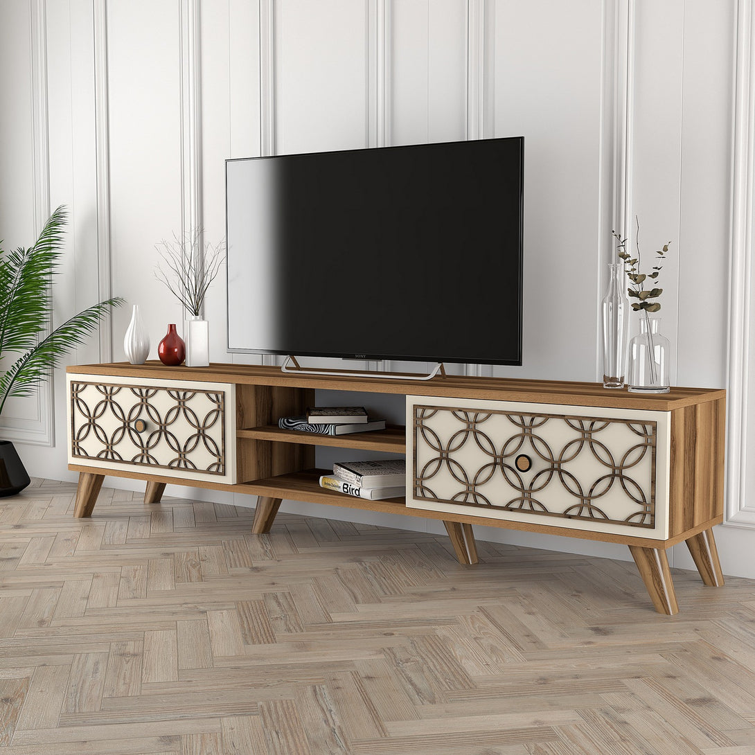 TV szekrény Class - Walnut, Cream-VASBÚTOR