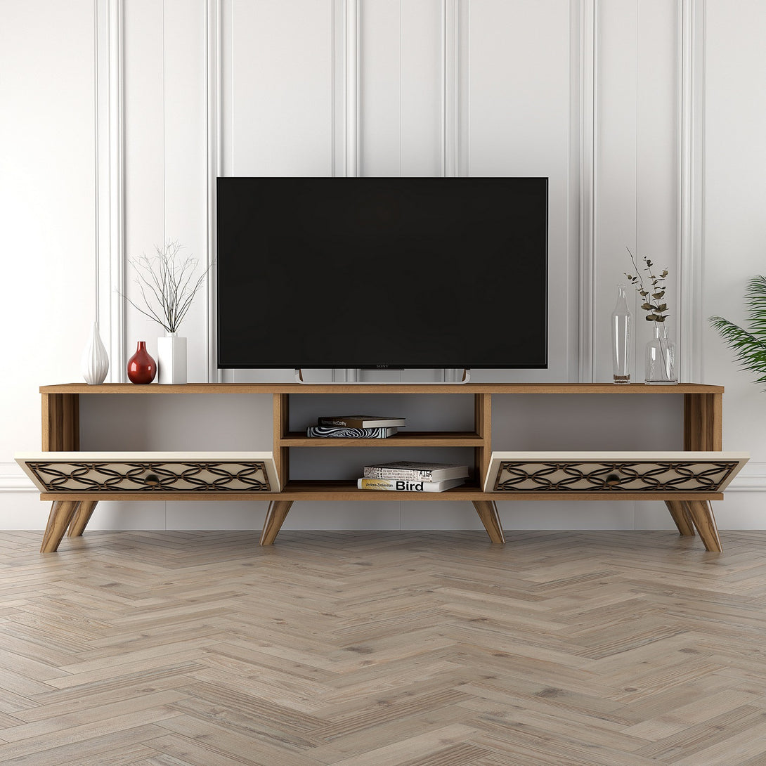TV szekrény Class - Walnut, Cream-VASBÚTOR