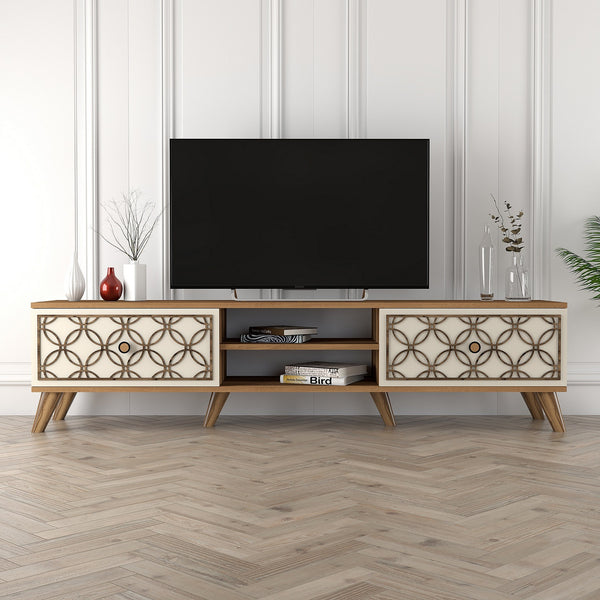 TV szekrény Class - Walnut, Cream-VASBÚTOR