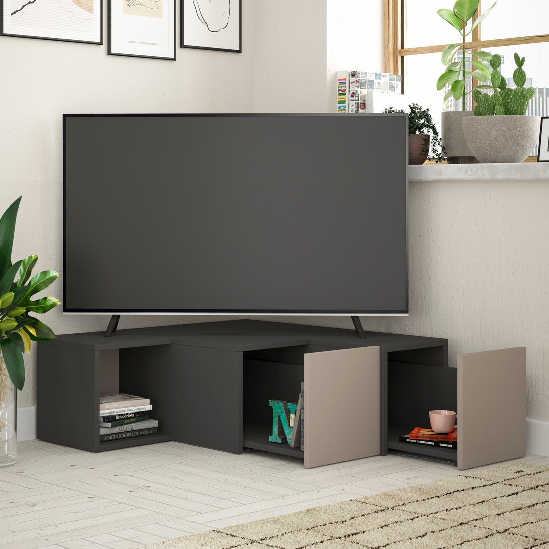 TV szekrény Compact - Anthracite, Light Mocha-VASBÚTOR