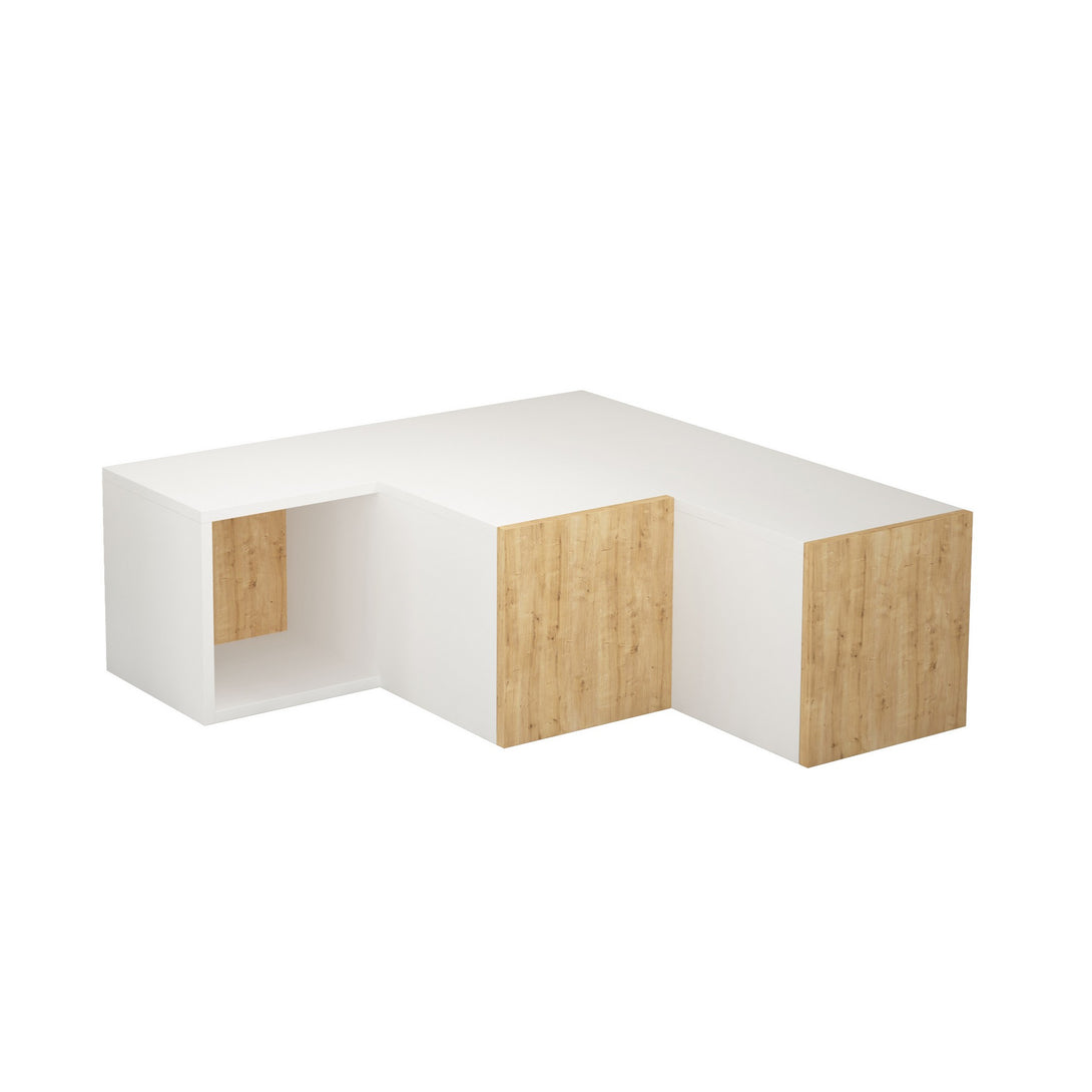 TV szekrény Compact - White, Oak-VASBÚTOR