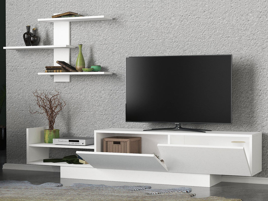 TV szekrény Egemen - Fehér-VASBÚTOR