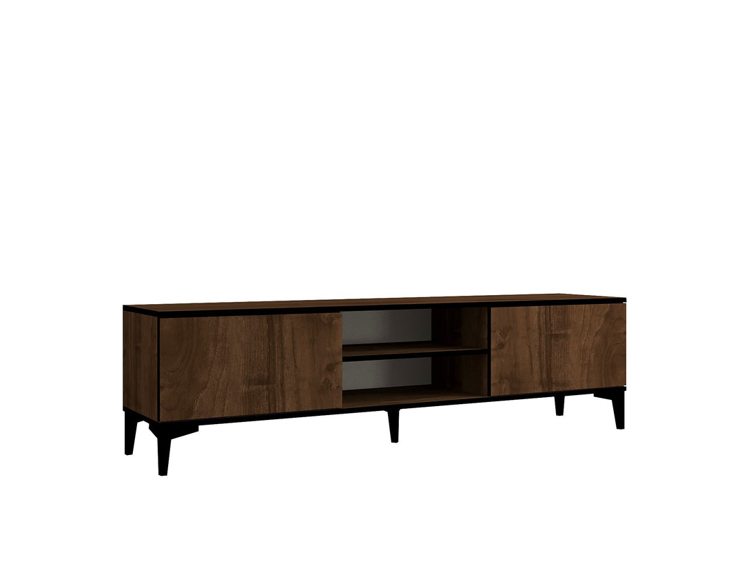 TV szekrény Erem - Walnut, Black-VASBÚTOR