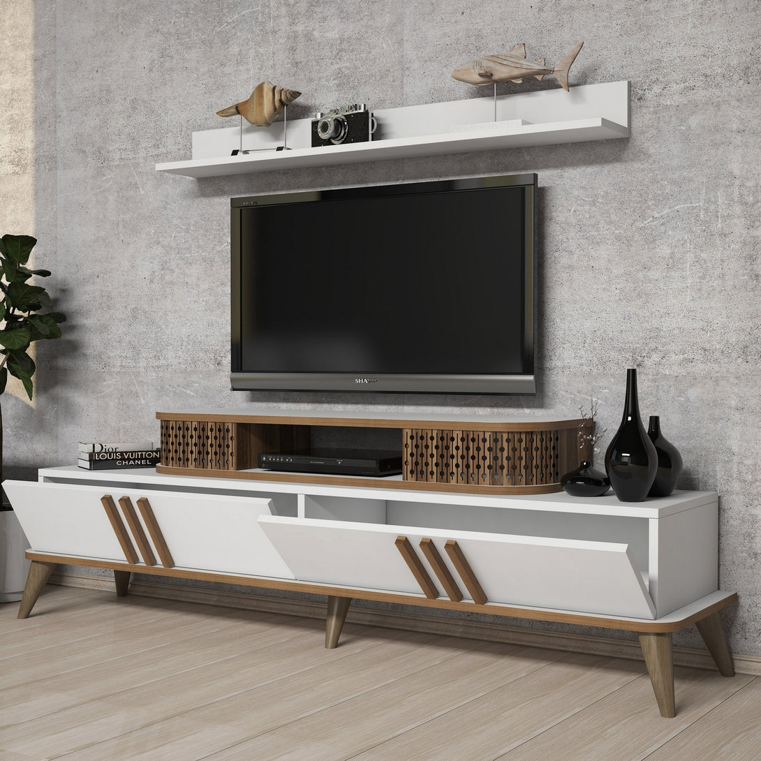 TV szekrény Eylül - Fehér-VASBÚTOR