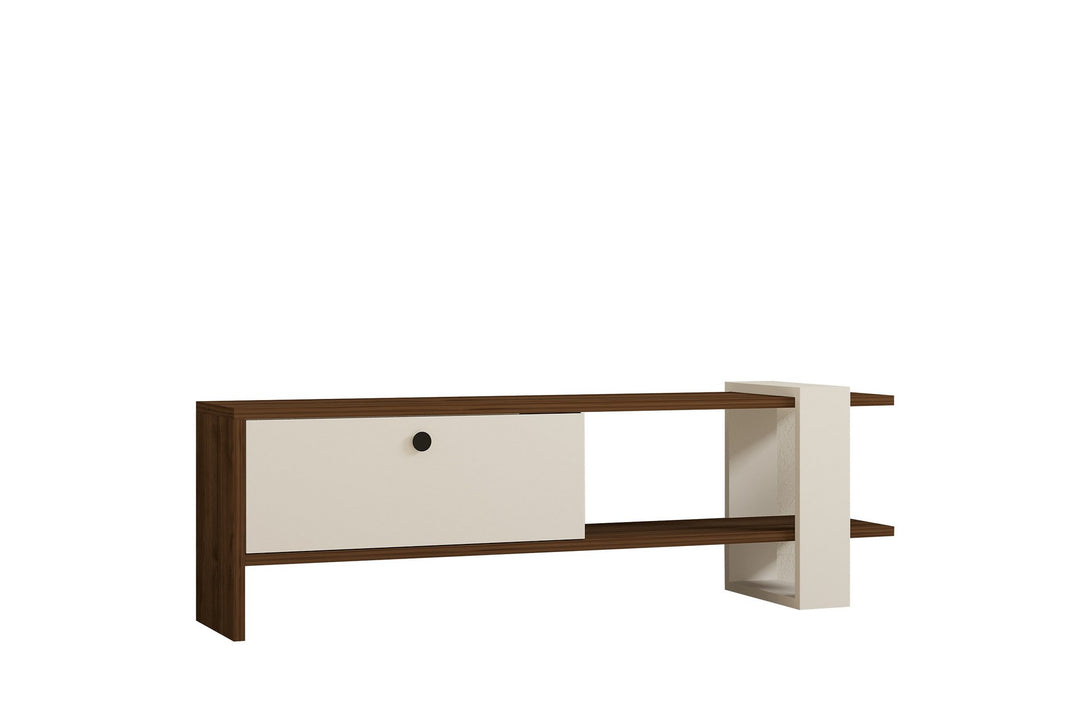 TV szekrény Gaye - Walnut, White-VASBÚTOR