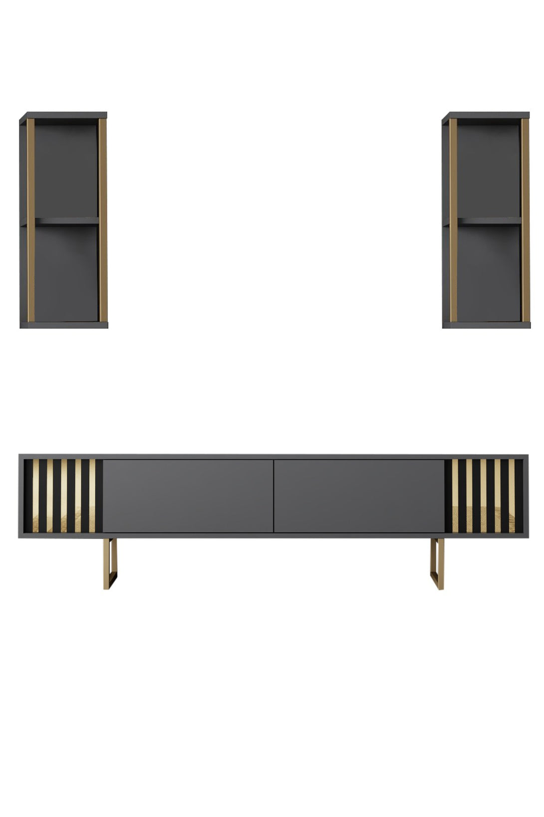 TV szekrény Gold Line - Anthracite, Black-VASBÚTOR