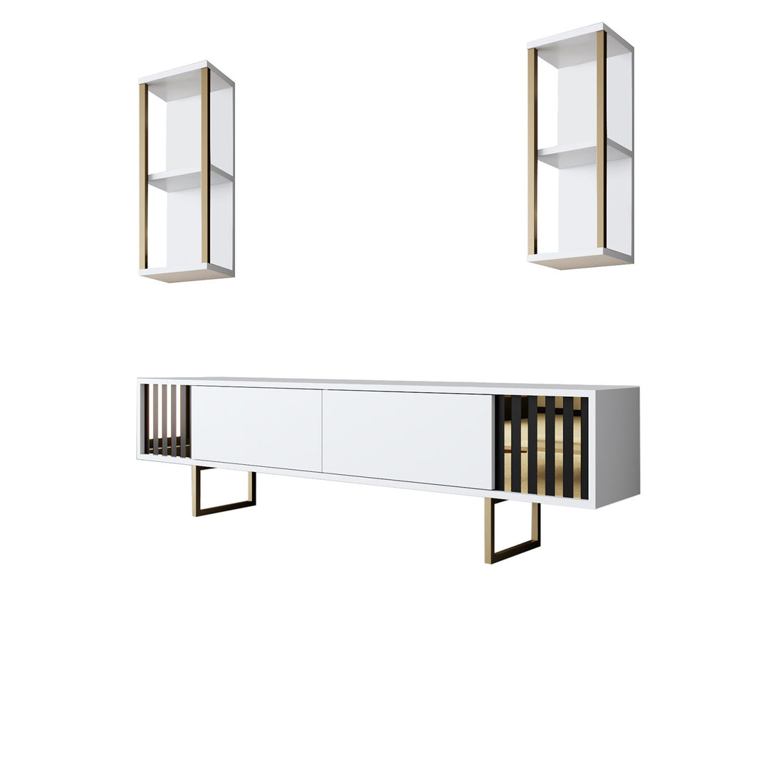 TV szekrény Gold Line - White, Black-VASBÚTOR