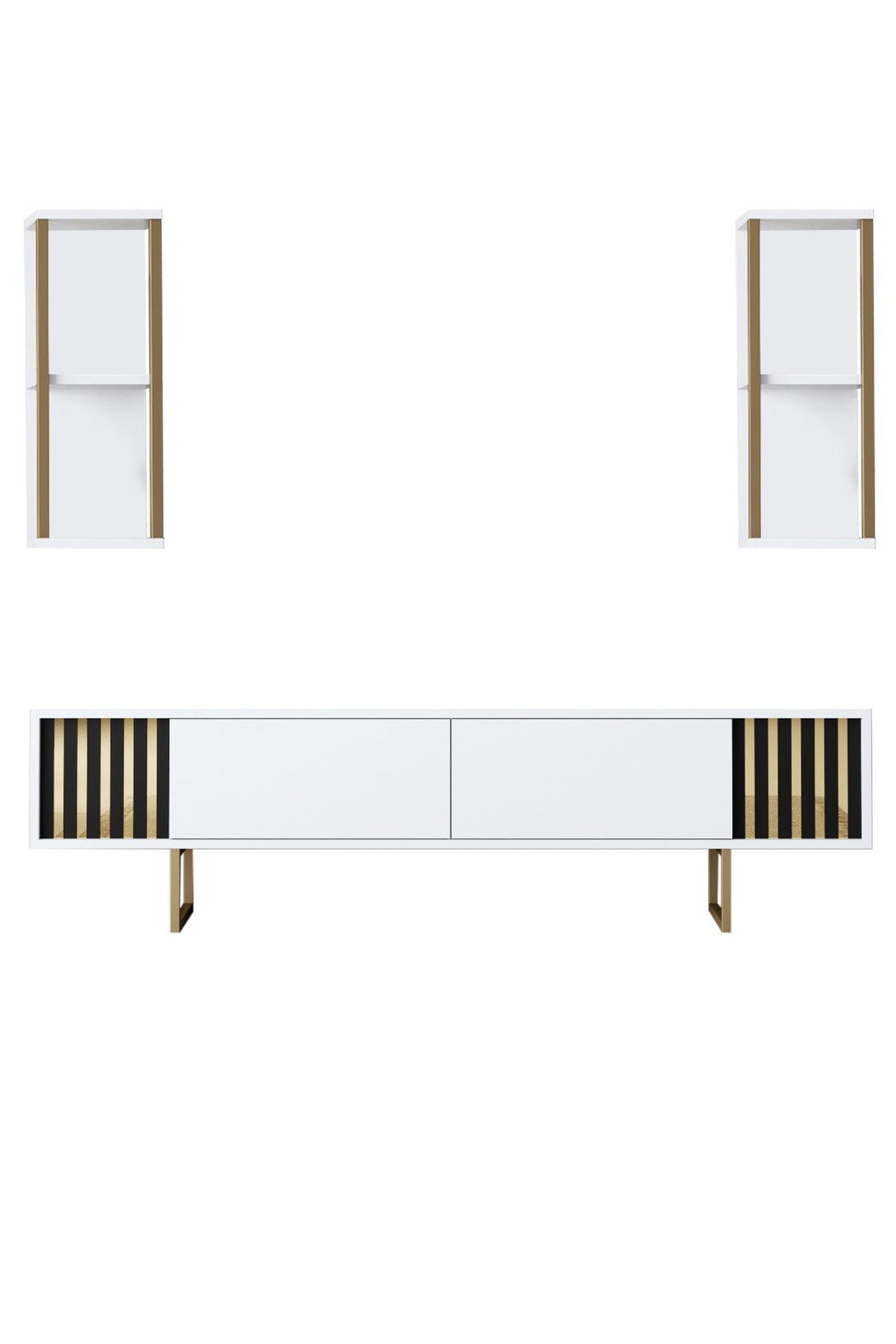 TV szekrény Gold Line - White, Black-VASBÚTOR